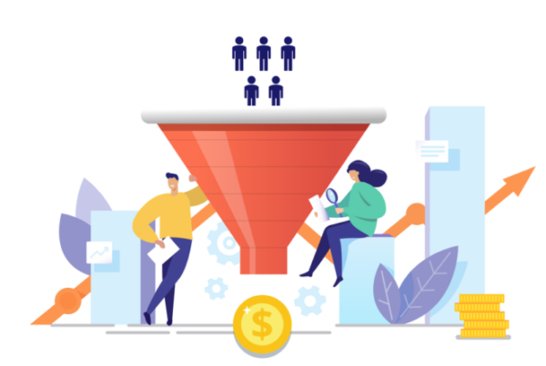 Graphic of lead management funnel