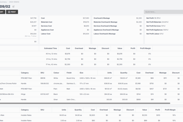 Quote Summary Report